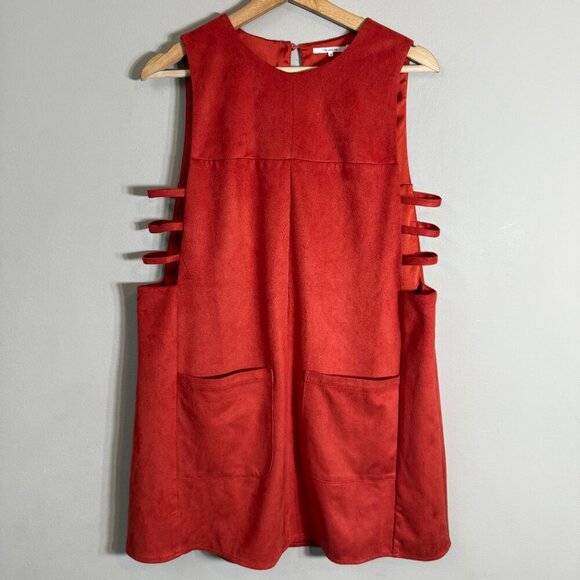 Tularosa Abbot Suede Mini Shift Dress Women's Small Clay Boho Festival Revolve - Picture 7 of 16